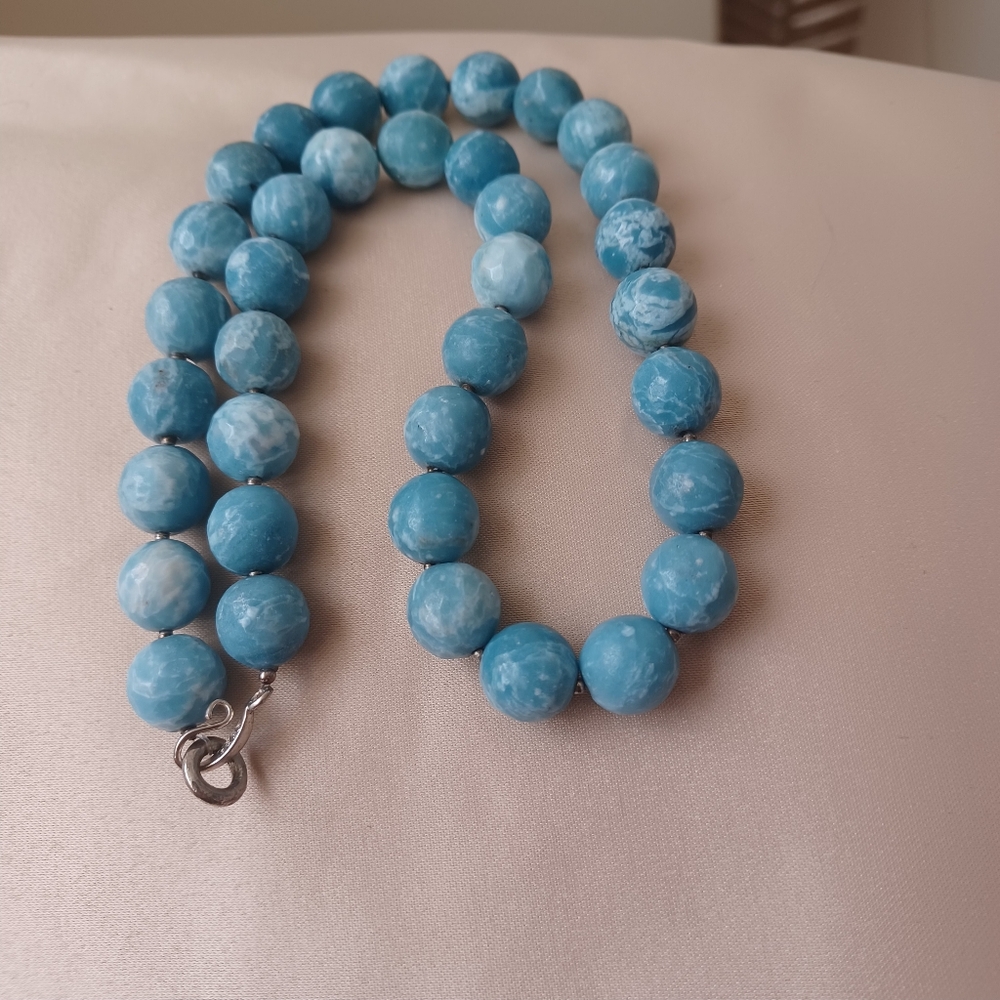 925 Blue Beaded Necklace